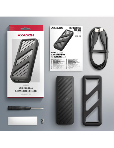 SSD ACC ENCLOSURE M.2 NVME/USB-C EEM2-20G AXAGON