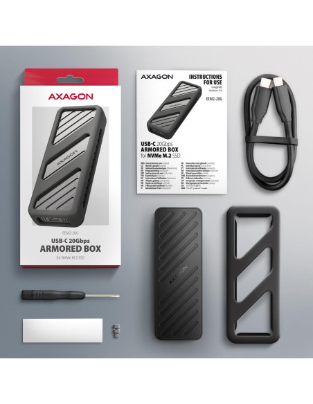 SSD ACC ENCLOSURE M.2 NVME/USB-C EEM2-20G AXAGON