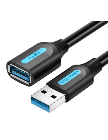 CABLE USB3.0 MALE TO FEMALE/0.5M BLACK CBHBD VENTION