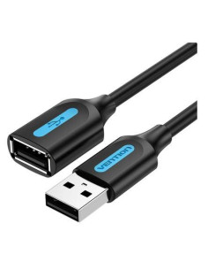 CABLE USB2.0 MALE TO FEMALE/2M BLACK CBIBH VENTION