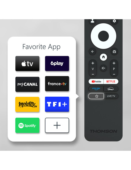 TV Set, THOMSON, 43", 4K/Smart, QLED, 3840x2160, Wireless LAN, Bluetooth, Google TV, Black, 43QG4S14