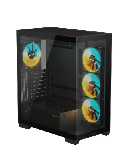 Case, GIGABYTE, GB-C500P ST, MidiTower, Case product features Transparent panel, ATX, MicroATX, MiniITX, Colour Black, GB-C500P
