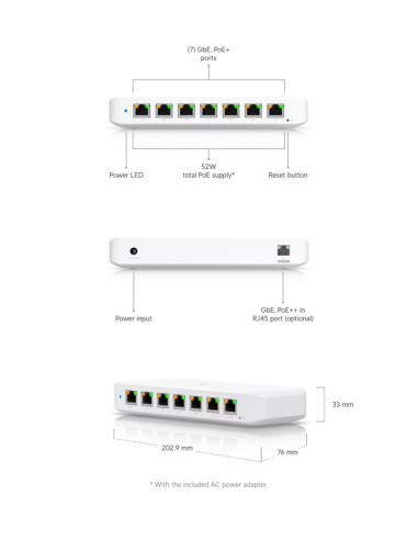 Switch, UBIQUITI, Ultra, Ultra 60W, 30 Watts, USW-ULTRA-60W