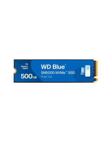 SSD, WESTERN DIGITAL, Blue SN5000, 500GB, M.2, PCIe Gen4, NVMe, Write speed 4000 MBytes/sec, Read speed 5000 MBytes/sec, 2.38mm