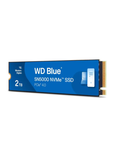 SSD, WESTERN DIGITAL, Blue SN5000, 2TB, M.2, PCIe Gen4, NVMe, Write speed 4850 MBytes/sec, Read speed 5150 MBytes/sec, 2.38mm, 