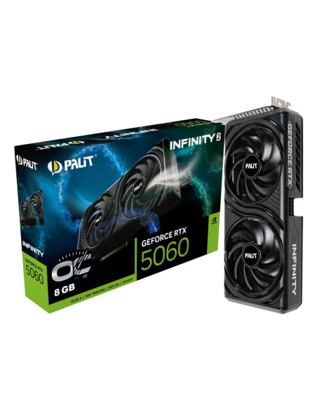 Graphics Card, PALIT, NVIDIA, GeForce RTX 5060, 2280 MHz, 8 GB, GDDR7, 128 bit, PCI Express 5.0, Active, NE75060V19P1-GB2063L