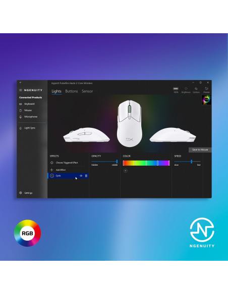 MOUSE USB OPTICAL HYPERX PF/HAS2 WL WHT 8R2E7AA HYPERX