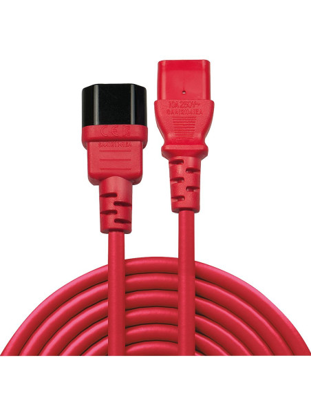 CABLE POWER IEC EXTENSION 1M/RED 30477 LINDY