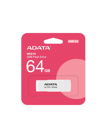 MEMORY DRIVE FLASH USB3.2 64GB/WHITE UC310-64G-RWH ADATA