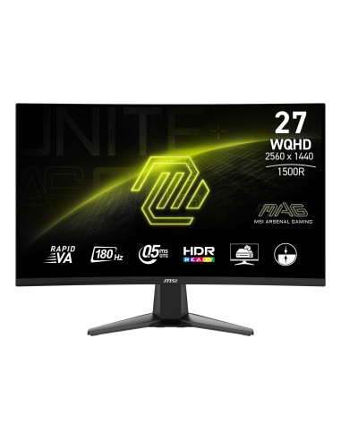 LCD Monitor, MSI, 27 ", 2560 x 1440 pixels, Quad HD, Native aspect ratio 16:9, LCD, Curved, MAG27CQ6F