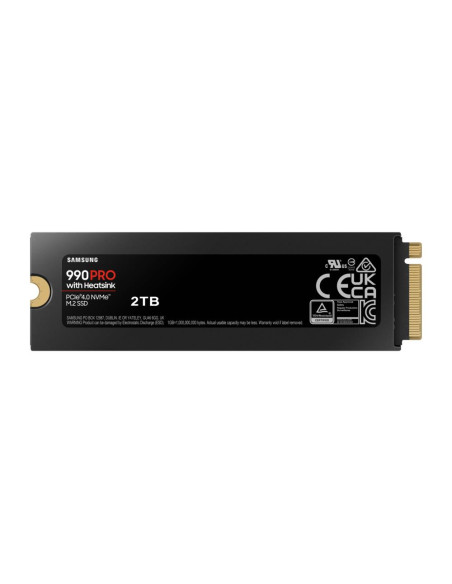 SSD, SAMSUNG, 990 PRO with Heatsink, 2TB, M.2, PCIE, NVMe, MLC, Write speed 6900 MBytes/sec, Read speed 7450 MBytes/sec, 2.3mm,