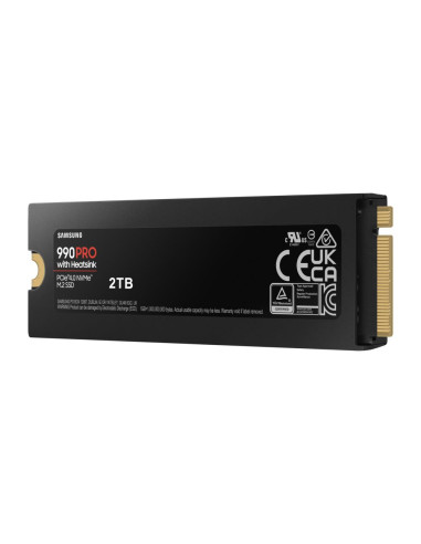 SSD, SAMSUNG, 990 PRO with Heatsink, 2TB, M.2, PCIE, NVMe, MLC, Write speed 6900 MBytes/sec, Read speed 7450 MBytes/sec, 2.3mm,