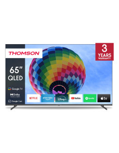 TV Set, THOMSON, 65", 4K/Smart, QLED, 3840x2160, Wireless LAN, Bluetooth, Google TV, Dark Grey, 65QG4S14