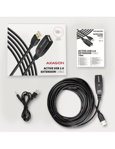 CABLE USB2.0 A-M/A-F ACTIVE/10M ADR-210 AXAGON
