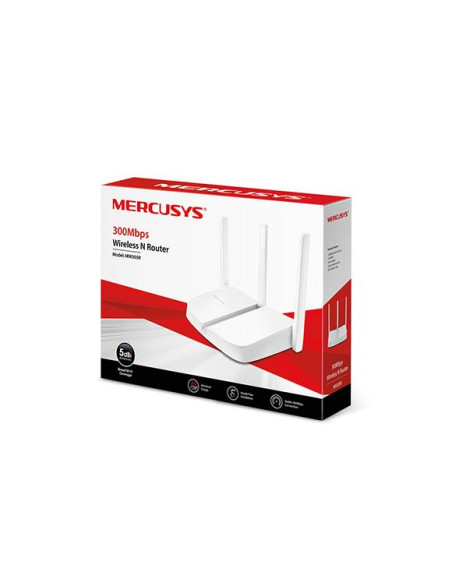 Wireless Router, MERCUSYS, Wireless Router, 300 Mbps, IEEE 802.11b, IEEE 802.11g, IEEE 802.11n, Number of antennas 2, MW305R