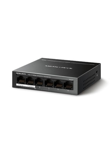 Switch, MERCUSYS, Desktop/pedestal, 6x10Base-T / 100Base-TX, PoE+ ports 4, MS106LP