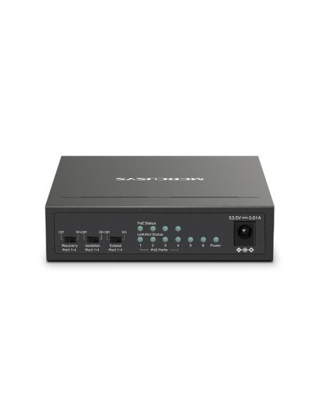 Switch, MERCUSYS, Desktop/pedestal, 6x10Base-T / 100Base-TX, PoE+ ports 4, MS106LP