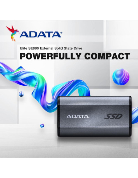 External SSD, ADATA, SE880, 1TB, USB-C, Write speed 2000 MBytes/sec, Read speed 2000 MBytes/sec, AELI-SE880-1TCGY