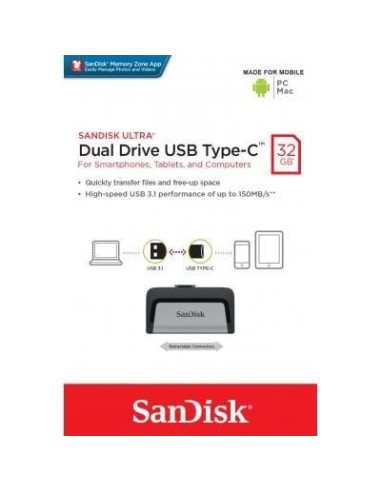 MEMORY DRIVE FLASH USB-C 32GB/SDDDC2-032G-G46 SANDISK