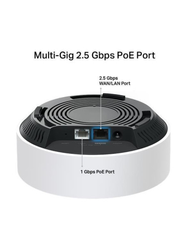 Wireless Router, TP-LINK, Wireless Router, 3000 Mbps, Mesh, Wi-Fi 6, 1x10/100/1000M, 1x2.5GbE, DHCP, DECOX50-POE(1-PACK)