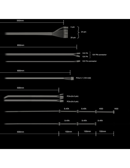 Power Supply, BE QUIET, Pure Power 13m, 650 Watts, Efficiency 80 PLUS GOLD, PFC Active, MTBF 100000 hours, BP025EU