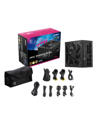 Power Supply, MSI, MPG A1000GS PCIE5, 1000 Watts, Efficiency 80 PLUS GOLD, MPGA1000GSPCIE5