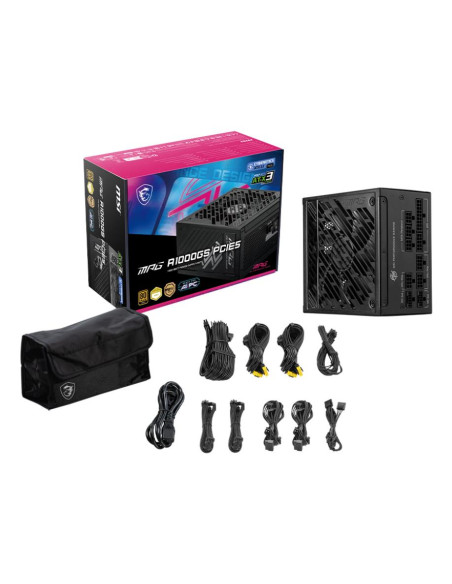 Power Supply, MSI, MPG A1000GS PCIE5, 1000 Watts, Efficiency 80 PLUS GOLD, MPGA1000GSPCIE5