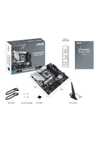Mainboard, ASUS, Intel B760 Express, LGA1700, Micro-ATX, Memory DDR5, Memory slots 4, 3xPCI-Express 4.0 16x, 2xM.2, 2xHDMI, 1xD
