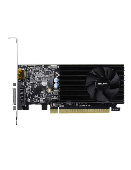 Graphics Card, GIGABYTE, NVIDIA GeForce GT 1030, 2 GB, GDDR4, 64 bit, PCIE 3.0 16x, Memory 2100 MHz, GPU 1177 MHz, Single Slot 