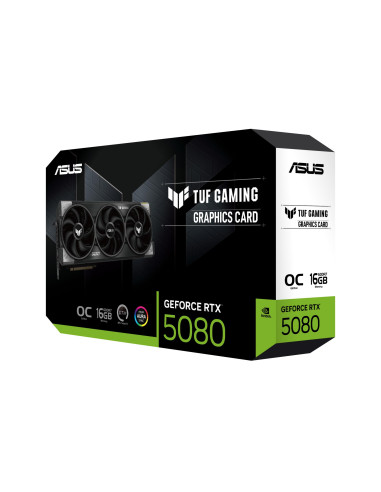 Graphics Card, ASUS, NVIDIA GeForce RTX 5080, 16 GB, GDDR7, 256 bit, PCIE 5.0 16x, Triple slot Fansink, 2xHDMI, 3xDisplayPort, 