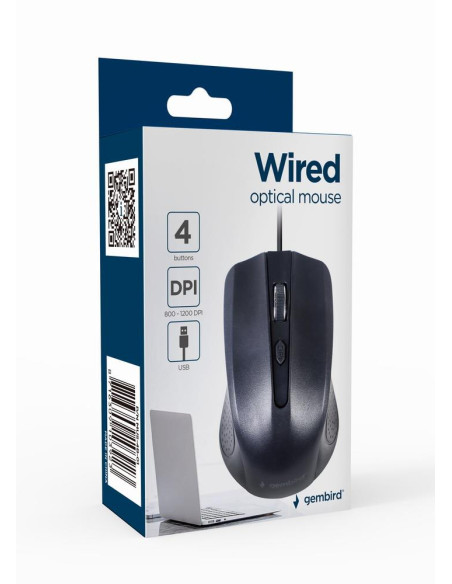 MOUSE USB OPTICAL/BLACK MUS-4B-01 GEMBIRD