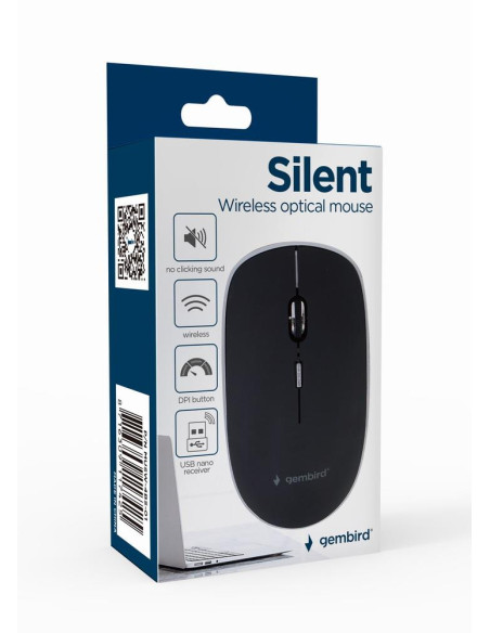 MOUSE USB OPTICAL WRL BLACK/SILENT MUSW-4BS-01 GEMBIRD