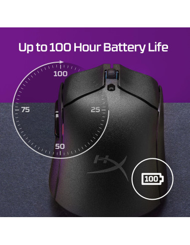 MOUSE USB OPTICAL WRL/PULSEFIRE HASTE 2 BLACK HYPERX