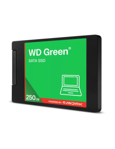 SSD, SANDISK, Green, POWERED BY SANDISK, 250 GB, Serial ATA III, Read speed 545 MB/s, 2.5", WDS250G5G0A