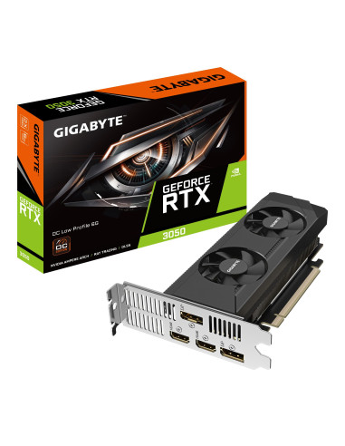 Graphics Card, GIGABYTE, NVIDIA GeForce RTX 3050, 6 GB, GDDR6, 96 bit, PCIE 4.0 16x, Memory 14000 MHz, GPU 1470 MHz, Dual Slot 