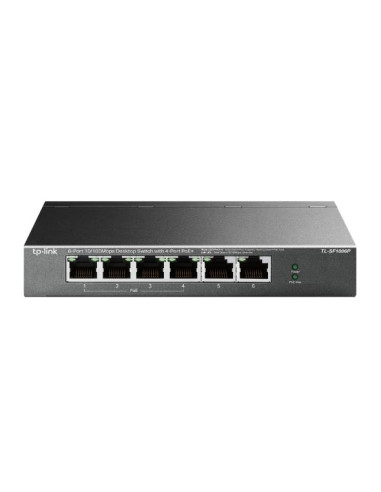 Switch, TP-LINK, TL-SF1006P, Desktop/pedestal, 6x10Base-T / 100Base-TX, PoE+ ports 4, TL-SF1006P