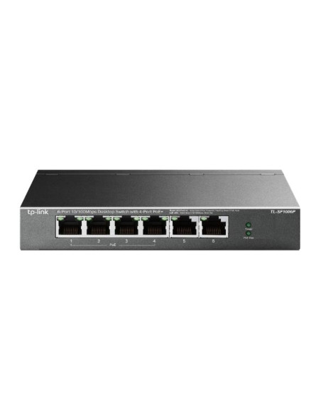 Switch, TP-LINK, TL-SF1006P, Desktop/pedestal, 6x10Base-T / 100Base-TX, PoE+ ports 4, TL-SF1006P