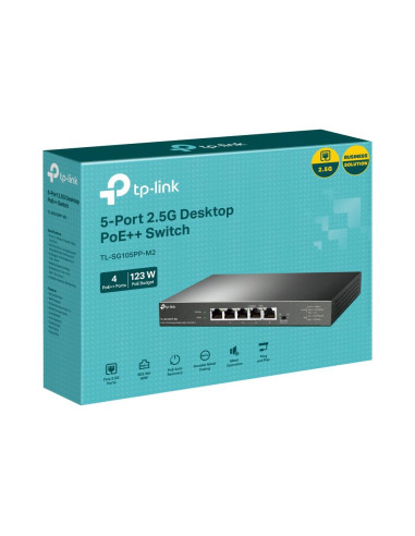 Switch, TP-LINK, TL-SG105PP-M2, Desktop/pedestal, 5x2.5GbE, TL-SG105PP-M2