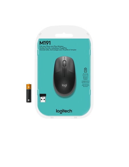 MOUSE USB OPTICAL WRL M190/CHARCOAL 910-005905 LOGITECH