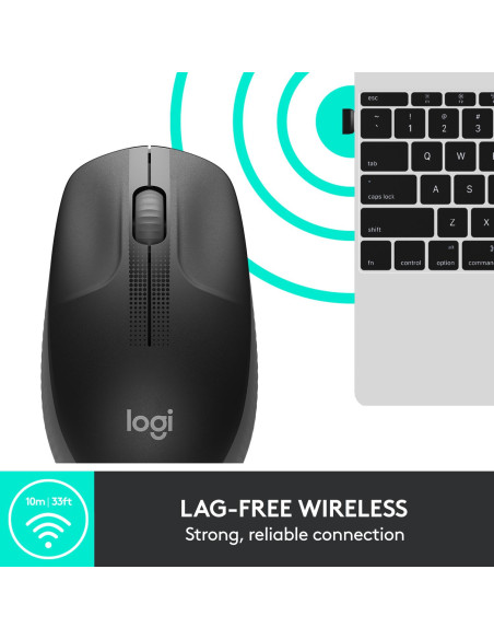 MOUSE USB OPTICAL WRL M190/CHARCOAL 910-005905 LOGITECH