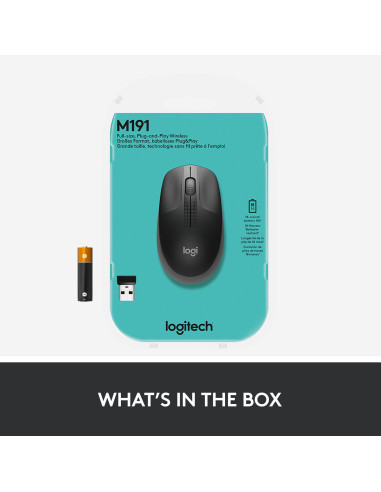 MOUSE USB OPTICAL WRL M190/CHARCOAL 910-005905 LOGITECH