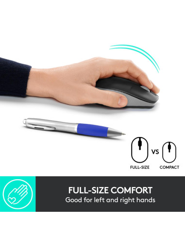 MOUSE USB OPTICAL WRL M190/GREY 910-005906 LOGITECH