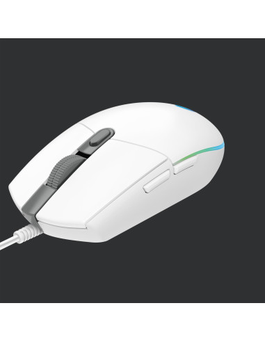 MOUSE USB OPTICAL G203/WHITE 910-005797 LOGITECH