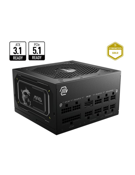 Power Supply, MSI, MAG A750GL PCIE5 II, 750 Watts, Efficiency 80 PLUS GOLD, PFC Active, MAGA750GLPCIE5II