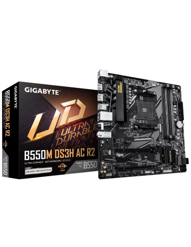 Mainboard, GIGABYTE, AMD B550, SAM4, Micro-ATX, Memory DDR4, Memory slots 4, B550MDS3HACR2