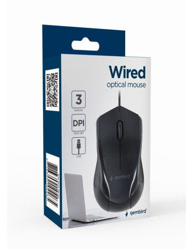 MOUSE USB OPTICAL/BLACK MUS-3B-02 GEMBIRD
