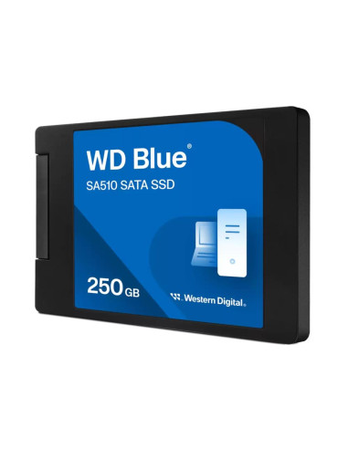 SSD, WESTERN DIGITAL, Blue SA510, 250GB, SATA 3.0, Write speed 440 MBytes/sec, Read speed 555 MBytes/sec, 2,5", TBW 100 TB, MTB