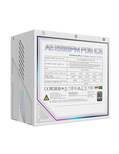 Power Supply, GIGABYTE, GP-AE1000PM PG5 ICE, 1000 Watts, Efficiency 80 PLUS PLATINIUM, PFC Active, MTBF 100000 hours, GP-AE1000
