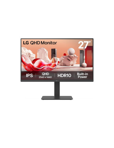 LCD Monitor, LG, 27BA45QB-B, 27", Panel IPS, 2560x1440, 16:9, 100Hz, Matte, Speakers, Swivel, Pivot, Height adjustable, Tilt, C