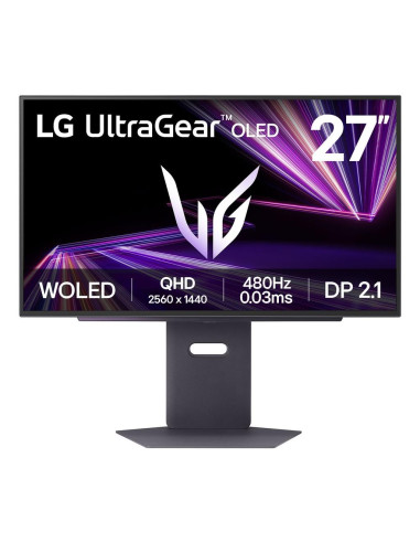 Monitor, LG, 27GX790A-B, 26.5", Gaming, Panel OLED, 2560x1440, 16:9, 480Hz, 0.03 ms, Swivel, Pivot, Height adjustable, Tilt, 27